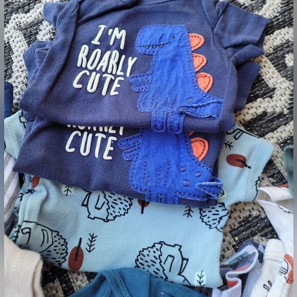 BUNDLE Newborn Onesies Animals Dinosaurs Henleys - Picture 5 of 6
